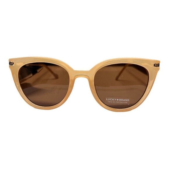 Lucky Brand SLBD 103 BLUSH Sunglasses Cat Eye‎ Summer Festival Beach Round Gold